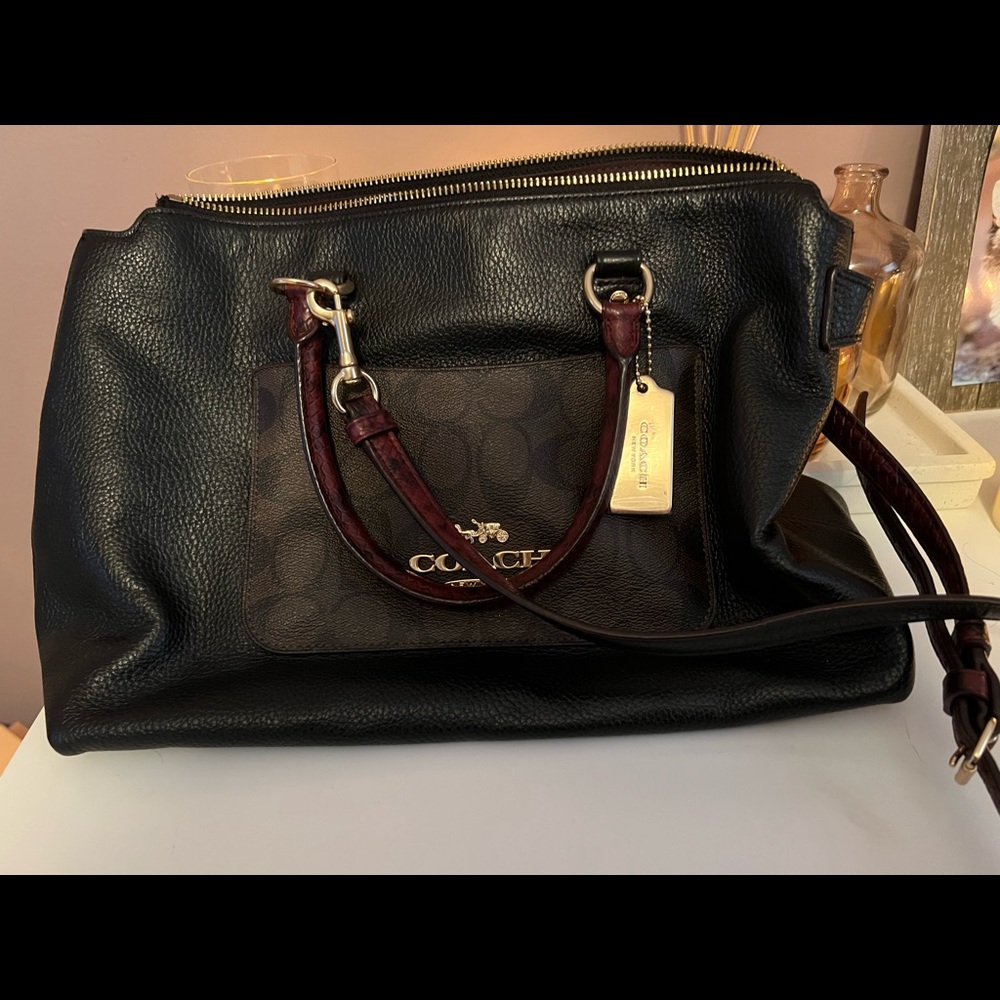Black and brown coach bag